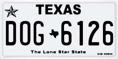 TX license plate DOG6126