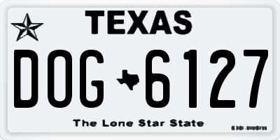 TX license plate DOG6127
