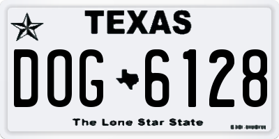 TX license plate DOG6128