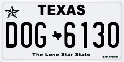 TX license plate DOG6130
