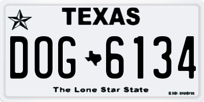 TX license plate DOG6134