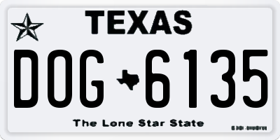 TX license plate DOG6135
