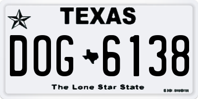 TX license plate DOG6138