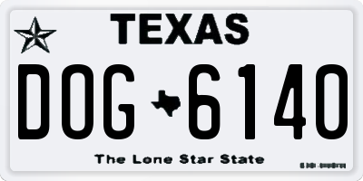 TX license plate DOG6140