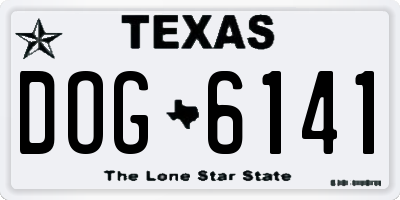 TX license plate DOG6141
