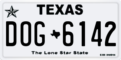 TX license plate DOG6142