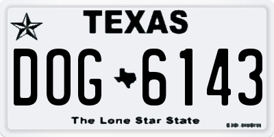 TX license plate DOG6143