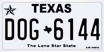 TX license plate DOG6144