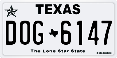 TX license plate DOG6147