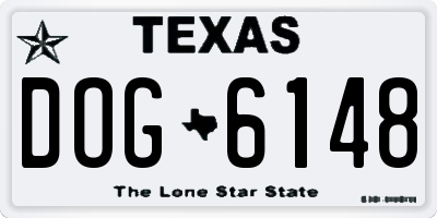 TX license plate DOG6148