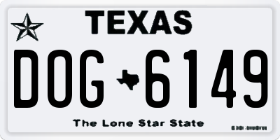 TX license plate DOG6149