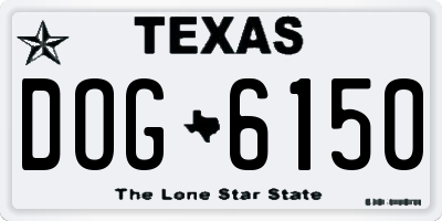 TX license plate DOG6150