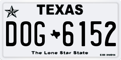 TX license plate DOG6152