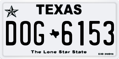 TX license plate DOG6153