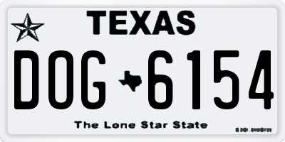 TX license plate DOG6154