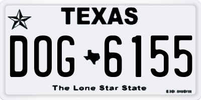 TX license plate DOG6155