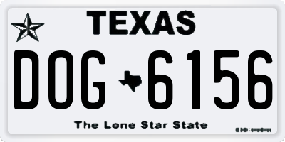 TX license plate DOG6156