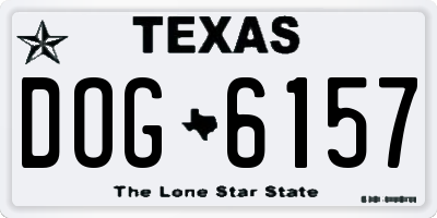 TX license plate DOG6157