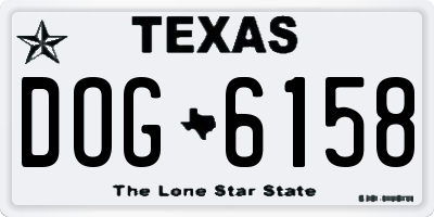TX license plate DOG6158