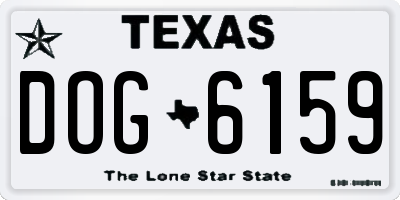 TX license plate DOG6159