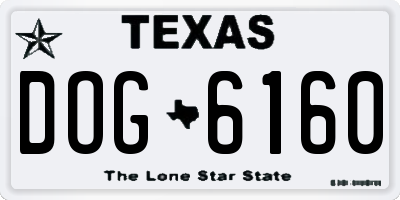 TX license plate DOG6160