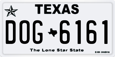 TX license plate DOG6161