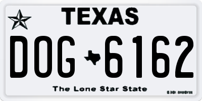 TX license plate DOG6162