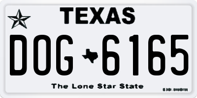 TX license plate DOG6165