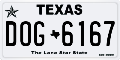 TX license plate DOG6167