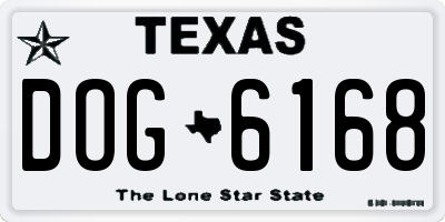 TX license plate DOG6168