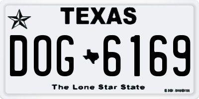 TX license plate DOG6169