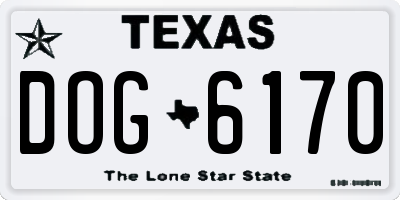TX license plate DOG6170