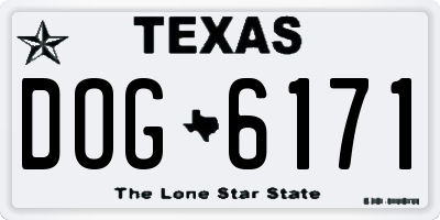 TX license plate DOG6171