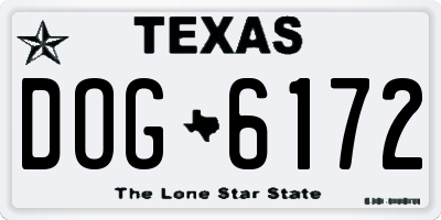 TX license plate DOG6172