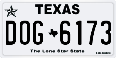TX license plate DOG6173