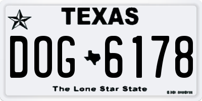 TX license plate DOG6178