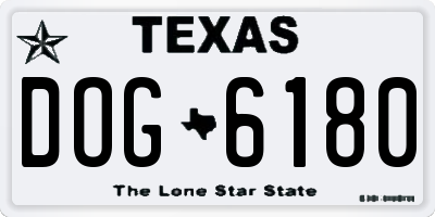 TX license plate DOG6180