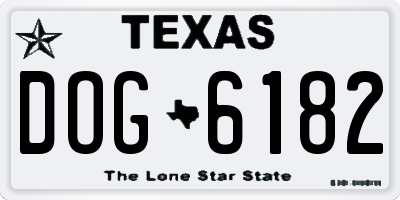 TX license plate DOG6182