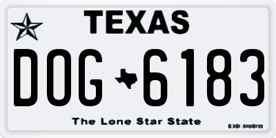 TX license plate DOG6183