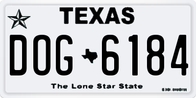 TX license plate DOG6184
