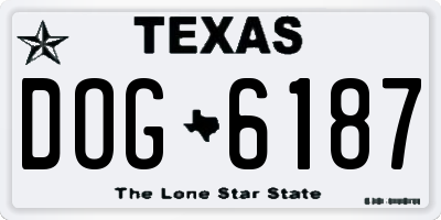 TX license plate DOG6187