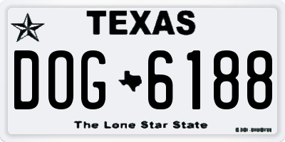 TX license plate DOG6188