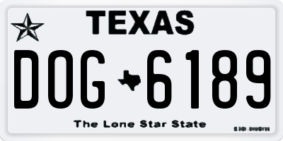 TX license plate DOG6189