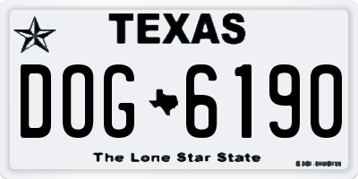 TX license plate DOG6190