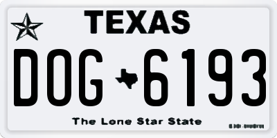 TX license plate DOG6193