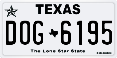 TX license plate DOG6195