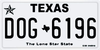 TX license plate DOG6196