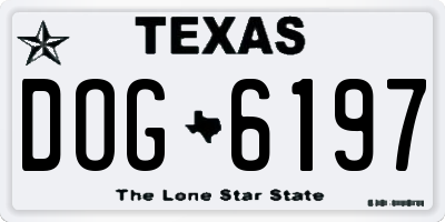 TX license plate DOG6197