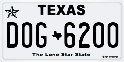 TX license plate DOG6200