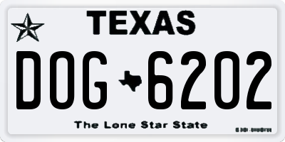 TX license plate DOG6202